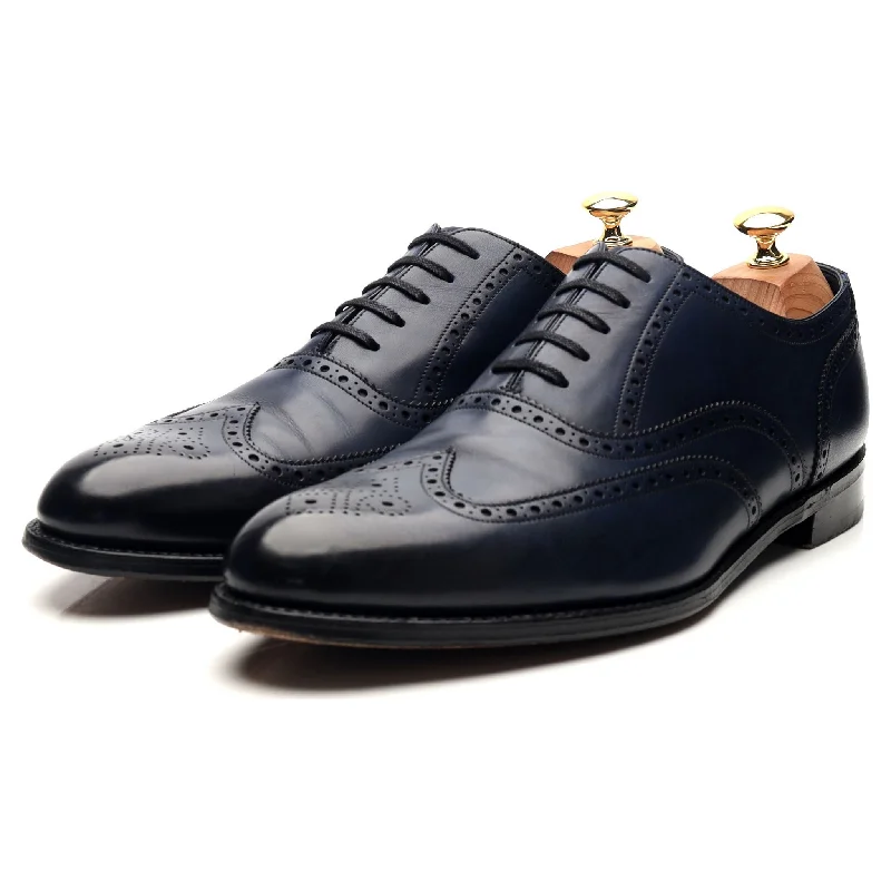 1880 'Torrington' Navy Blue Leather Oxford Brogues UK 10 F