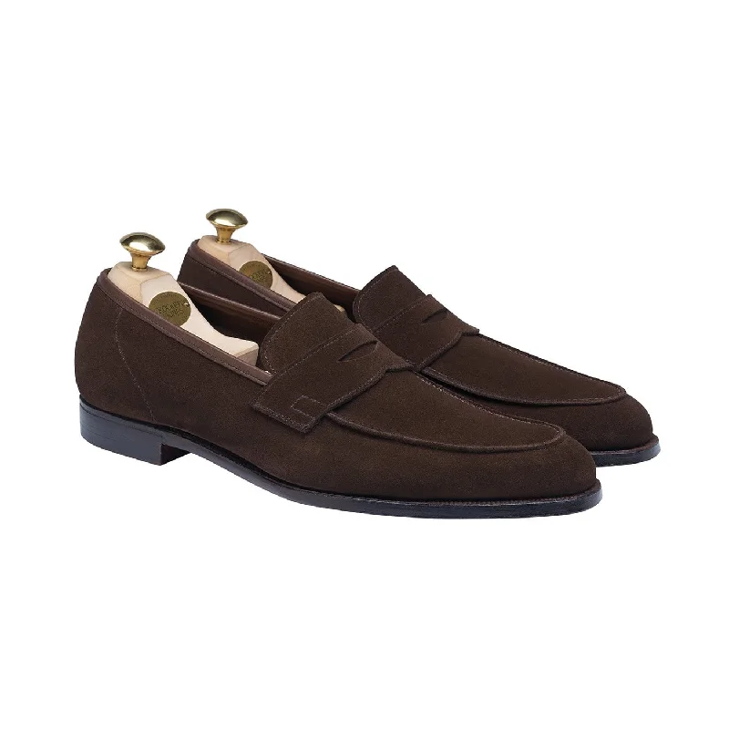 Cadogan Dark Brown Calf Suede