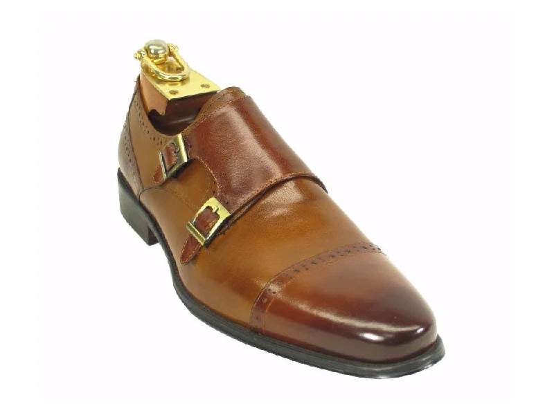 Two Tone Burnished Double Monk Strap