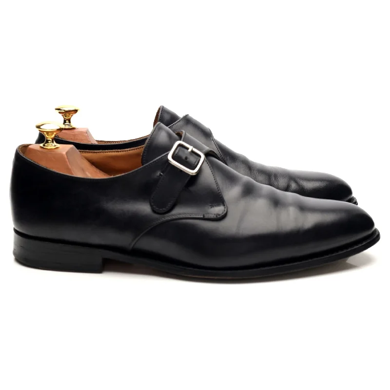 'Lewiston' Black Museum Leather Monk Strap UK 9