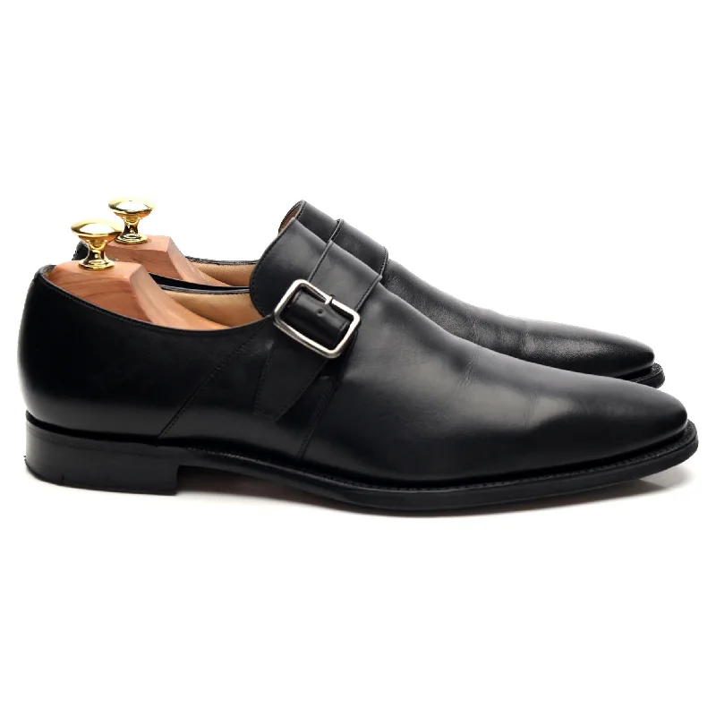 'Saxton' Black Leather Monk Strap UK 8 F