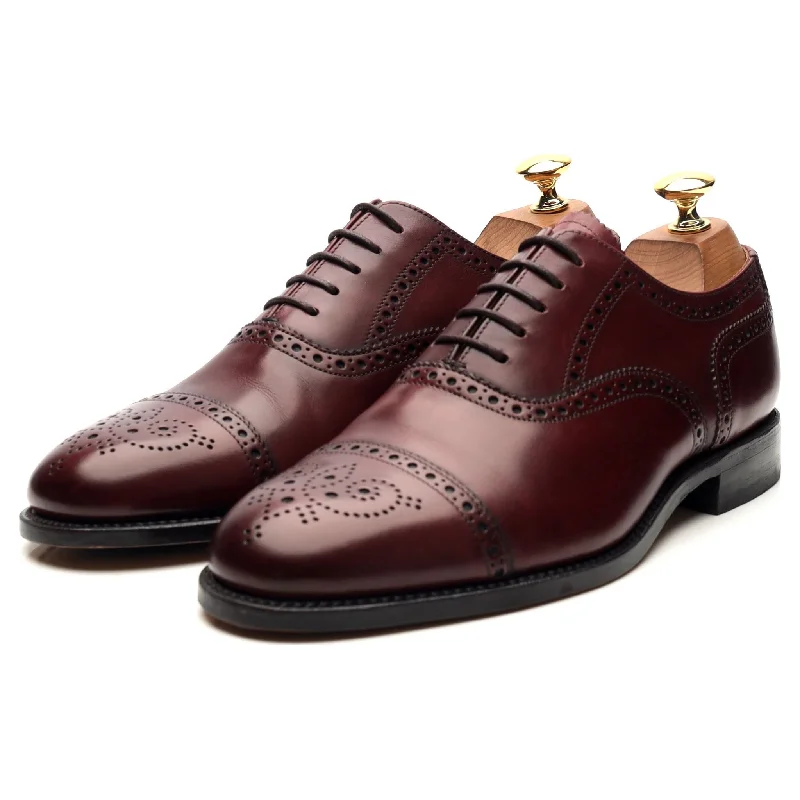 Design 'Tweed' Burgundy Leather Oxford Brogues UK 6 G